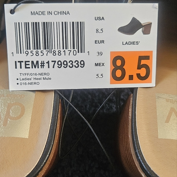 DOLCE VITA Women's New In Box Nero Black & Brown Leather Heel Mules Size 8.5 - Picture 12 of 15